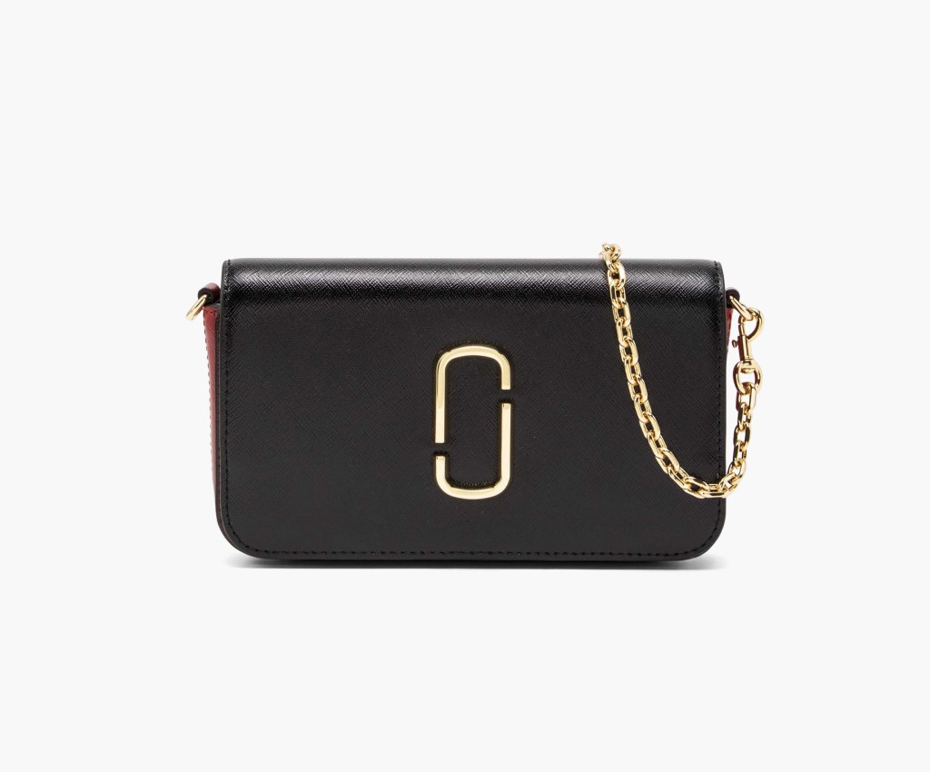 The Snapshot Crossbody Bag With Chain (Black/Red)